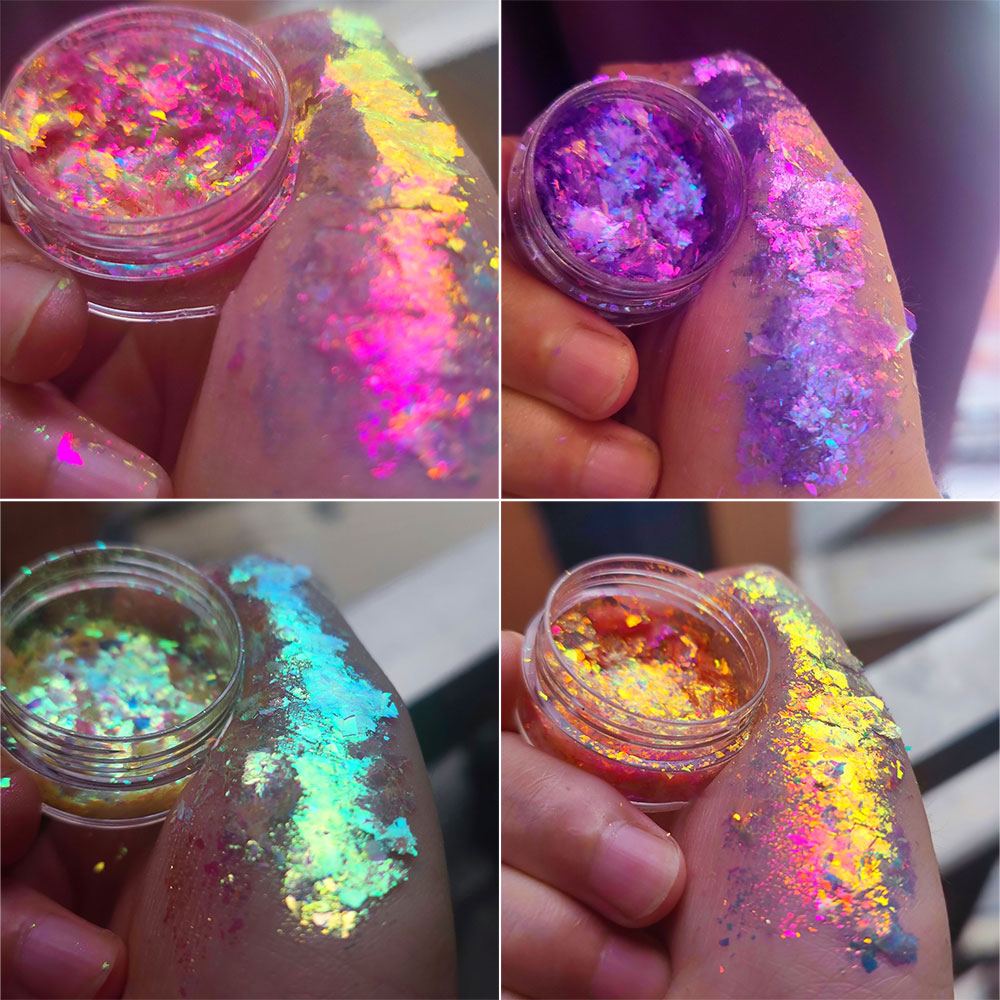 Nail Glitter Chrome - Блестящие хамелеоновые опаловые хлопья для ногтей,
