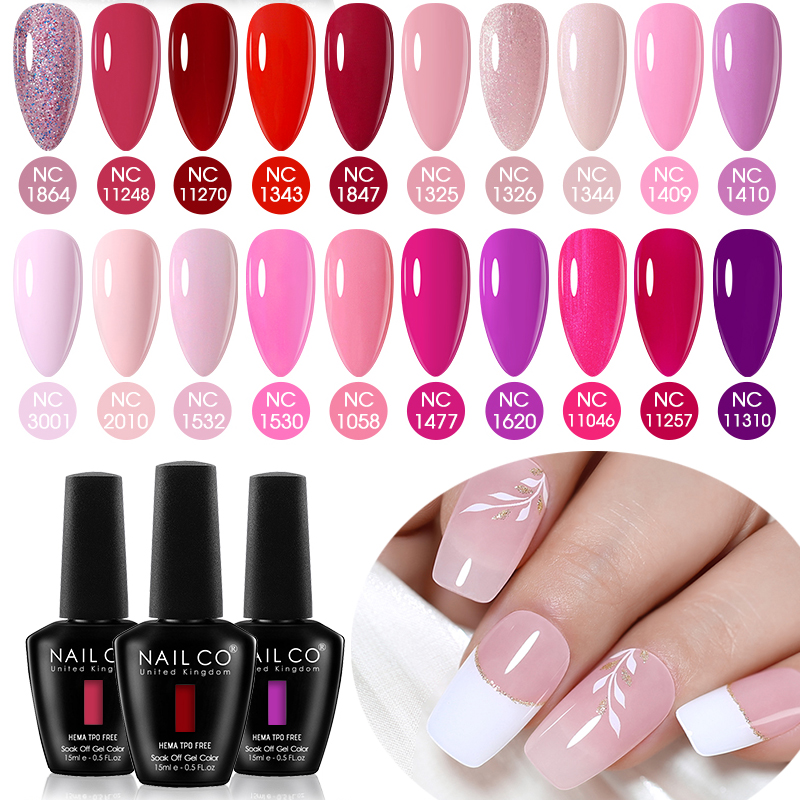 Nail Art Natural Pink - Гель-лак NAILCO 15 мл, розовый, серия