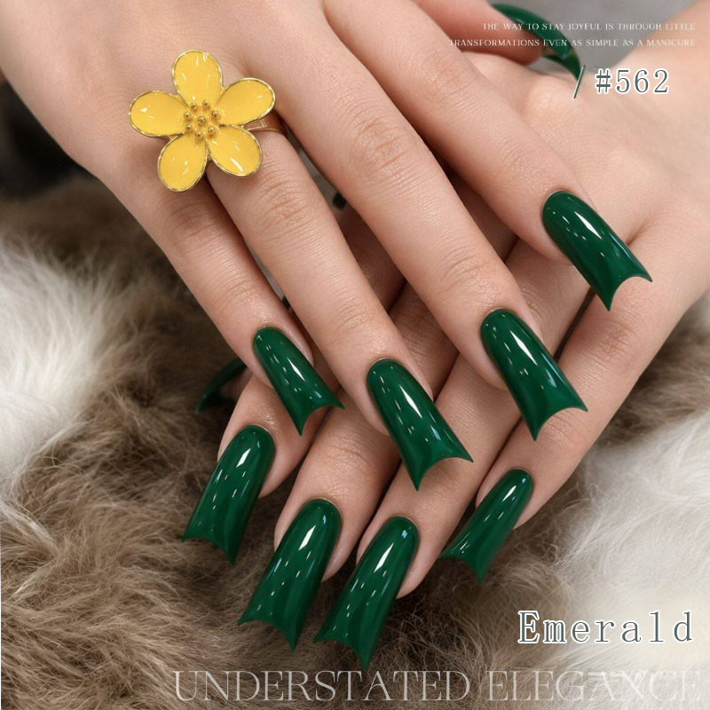 Nail Art Emerald Green - Изумрудно-зеленый однотонный гель-лак 2026 года, новый