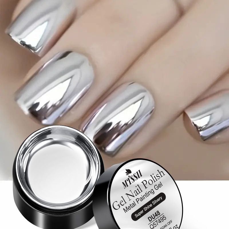 Nail Art Chrome - Гель-лак Mttssii 8 мл Super Silver