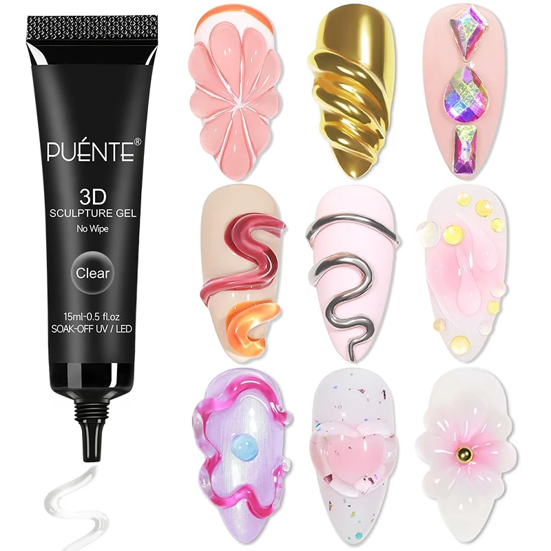 Nail Art Chrome - 15 мл прозрачный 3D-гель-лак для ногтей