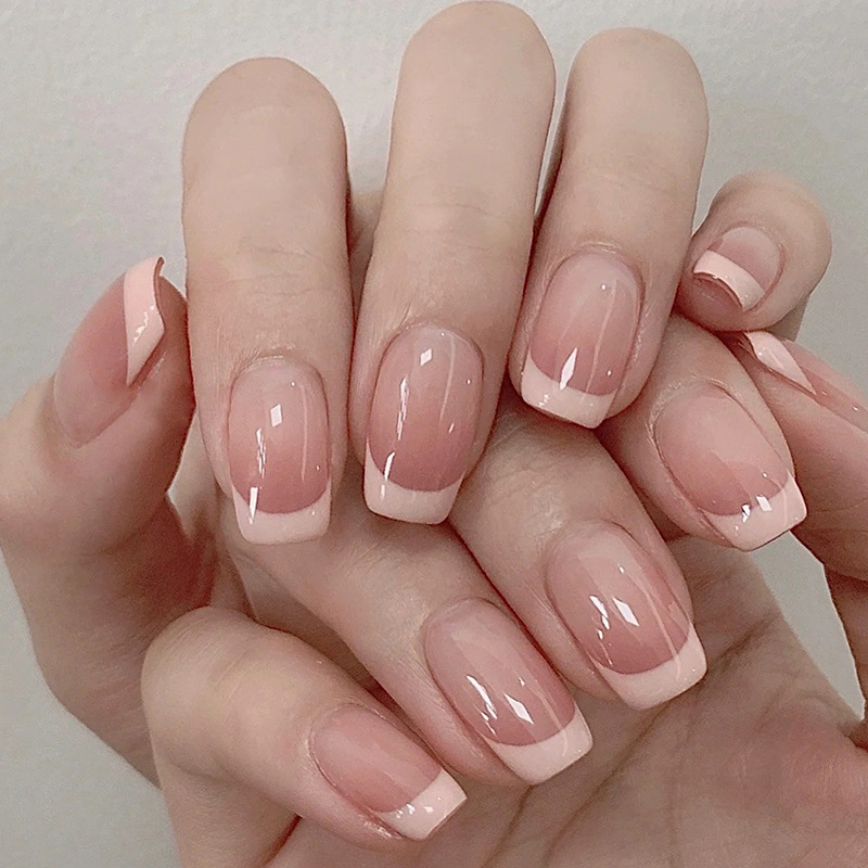 Nail Art Red Cherry - 24 шт. белый французский квадратный красный