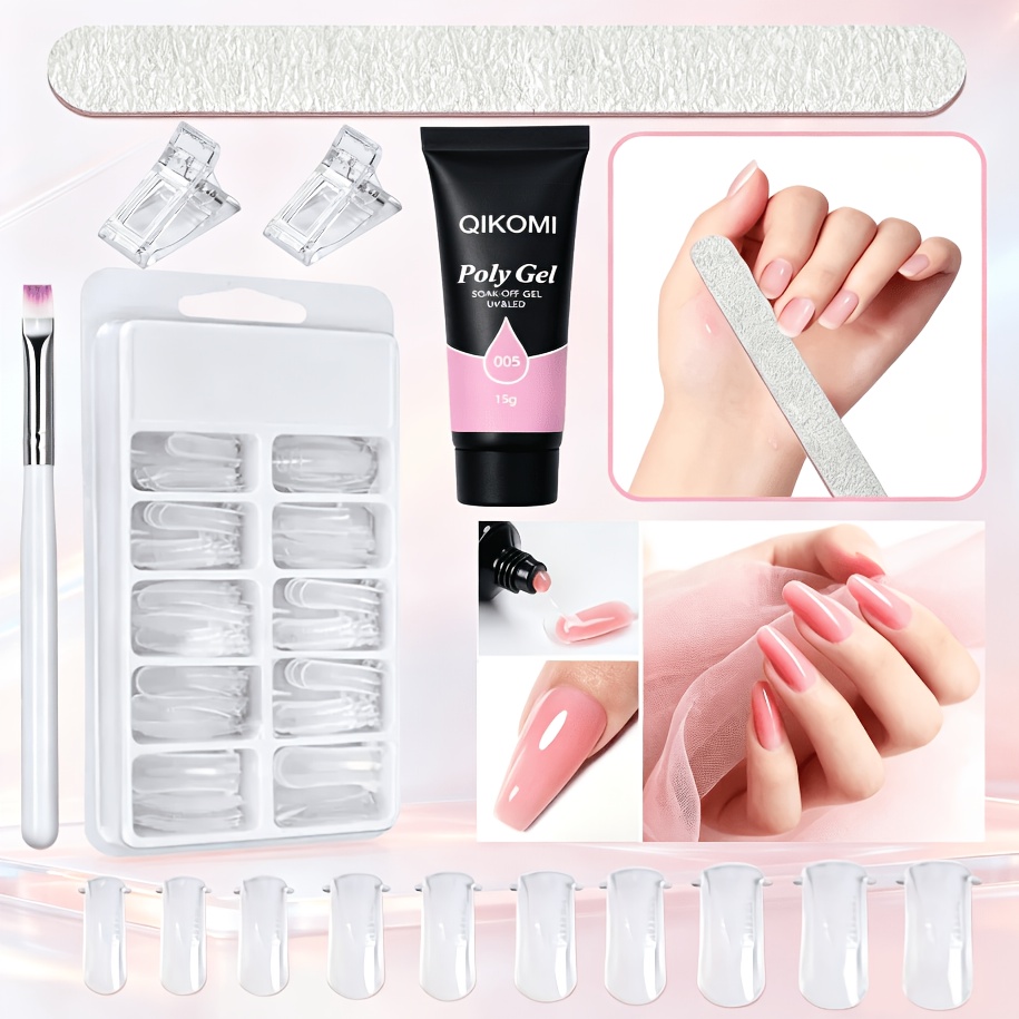 Polygel Nail Kit - Набор для наращивания ногтей QIKOMI Poly