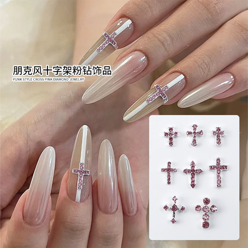 Nail Art Lotso - 10 шт., блестящие розовые бриллианты в