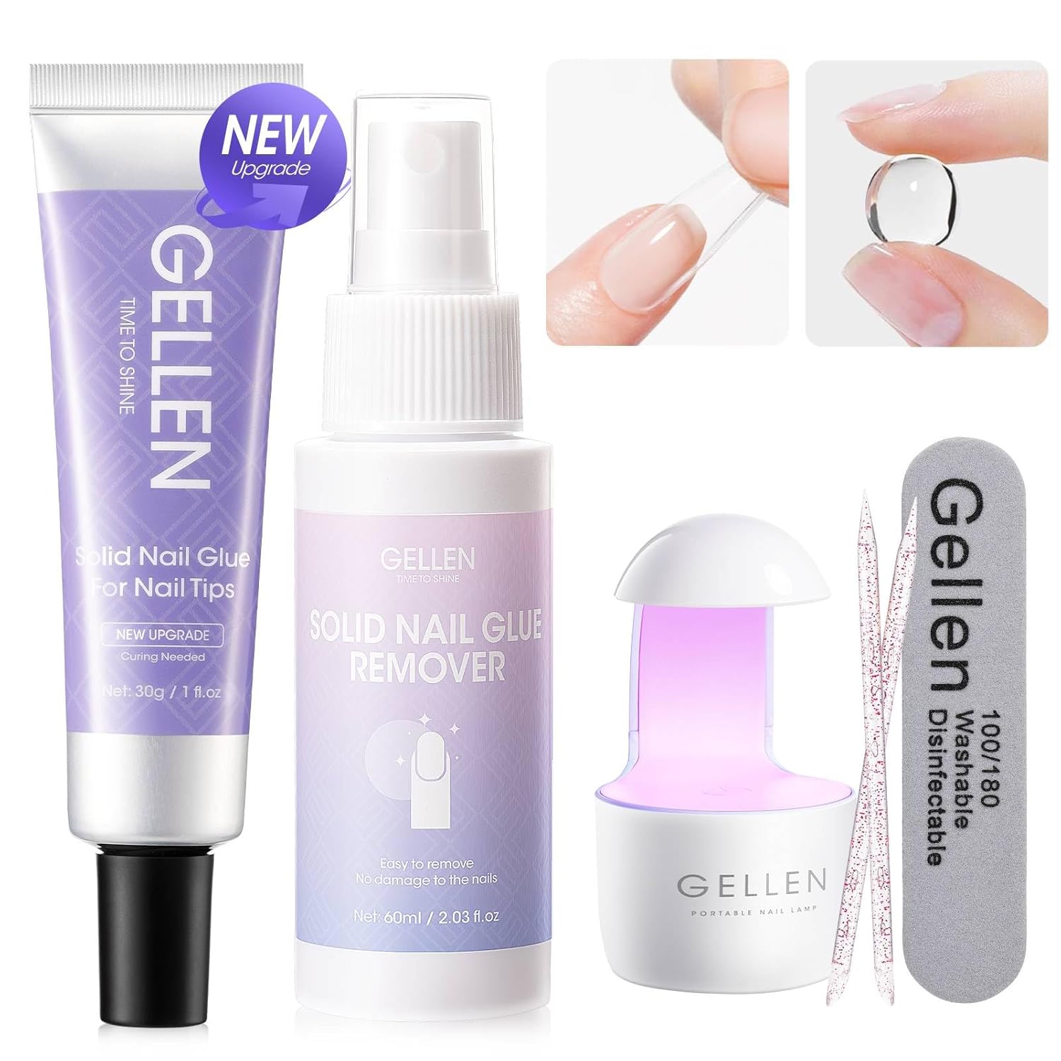 Polygel Nail Kit - GELLEN 30г Полигель-клей для ногтей, твердый