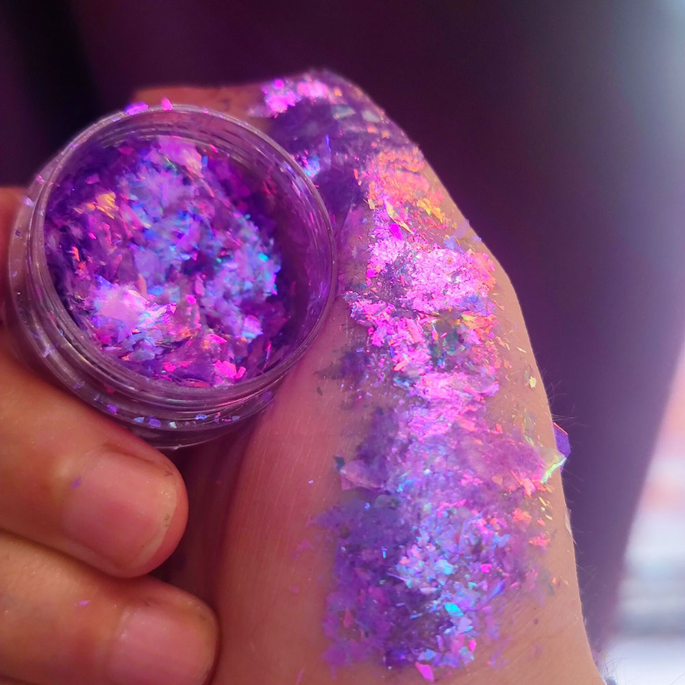 Блестящие хамелеоновые опаловы – обзор и цена Nail Glitter Chrome
