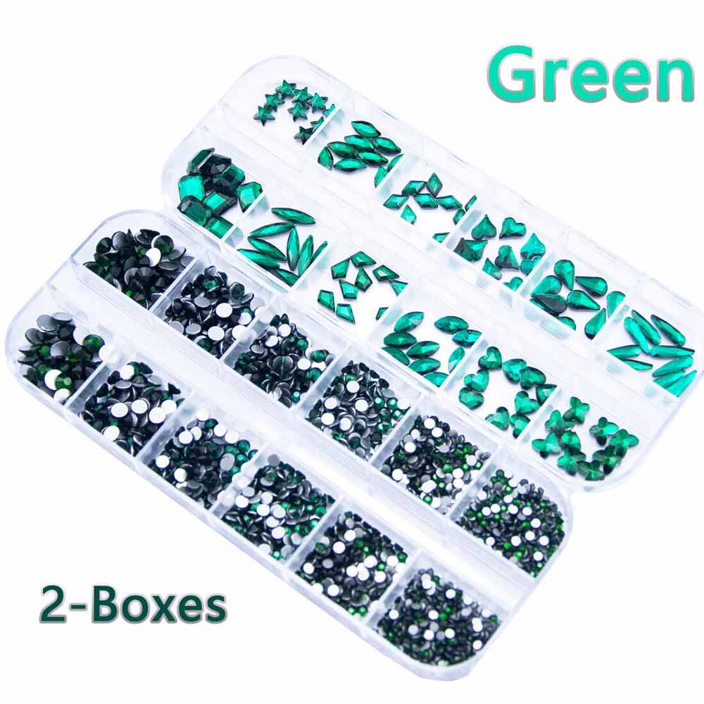2 коробки, изумрудно-зеленые с – обзор и цена Nail Art Emerald Green