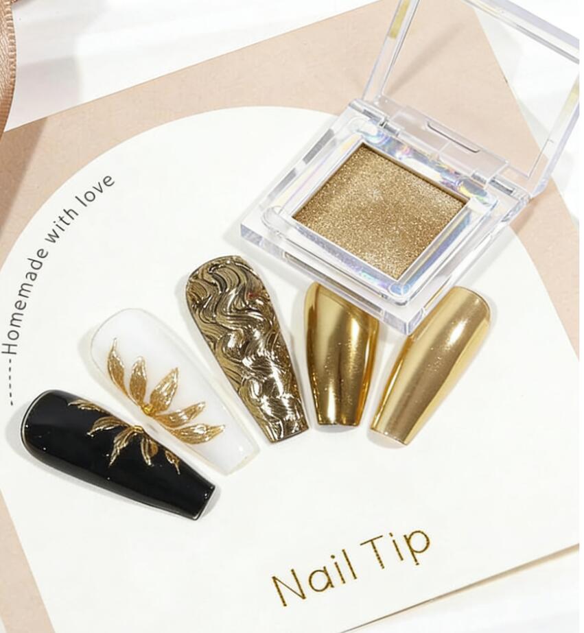 Твердая золотая хромированная  – обзор и цена Nail Glitter Chrome
