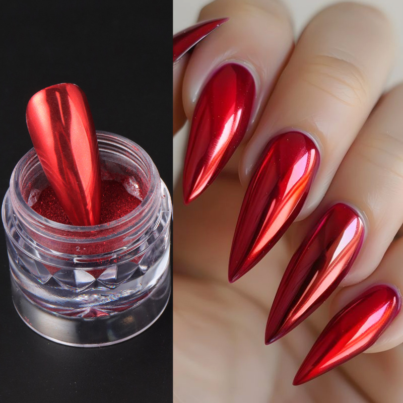 Хромированный красный розовый  – обзор и цена Nail Glitter Chrome