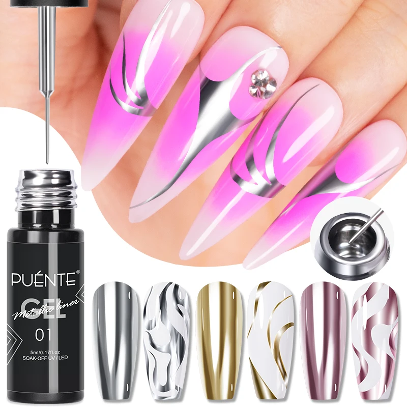 5 мл золотой, серебристый мета – обзор и цена Nail Art Chrome