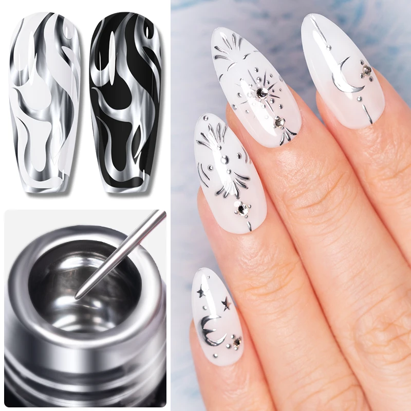 5 мл золотой, серебристый мета – обзор и цена Nail Art Chrome