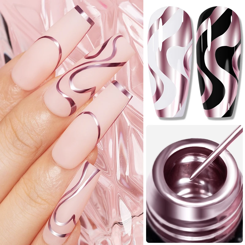 5 мл золотой, серебристый мета – обзор и цена Nail Art Chrome