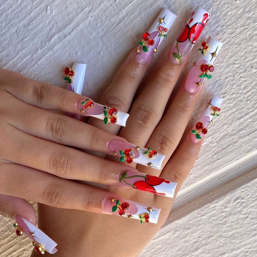 20 шт./упаковка, подвески для  – обзор и цена Nail Art Red Cherry