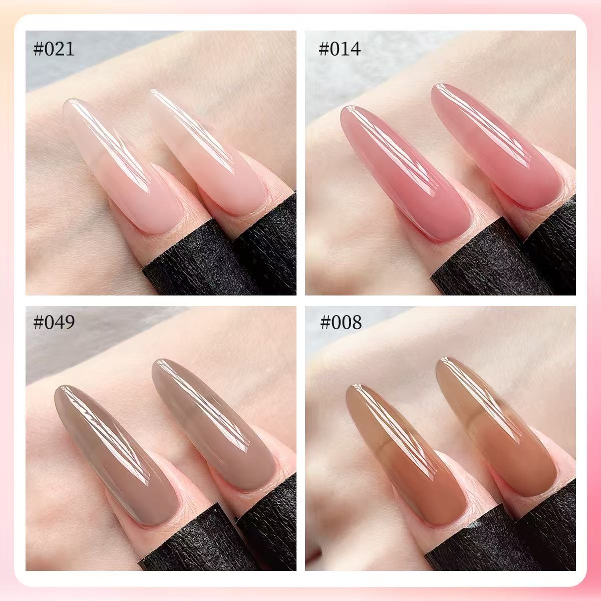XEIJAYI 4 цвета Набор желейных – обзор и цена Nail Art Natural Pink