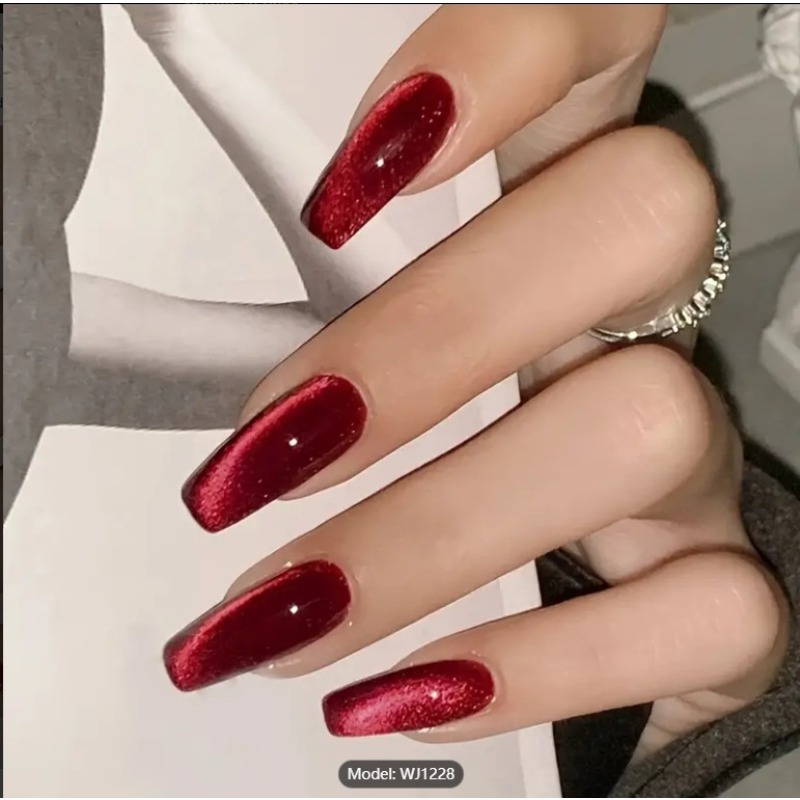 24 шт. красный кошачий глаз но – обзор и цена Nail Art Red Cherry