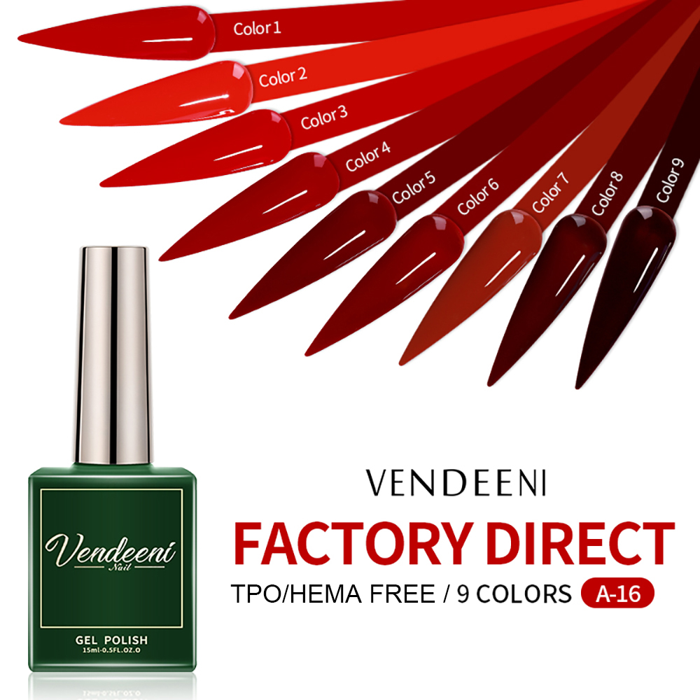 Гель-лак для ногтей Vendeeni,  – обзор и цена Nail Art Red Cherry