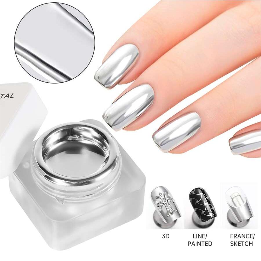 Зеркальный металлический Гель- – обзор и цена Nail Art Chrome